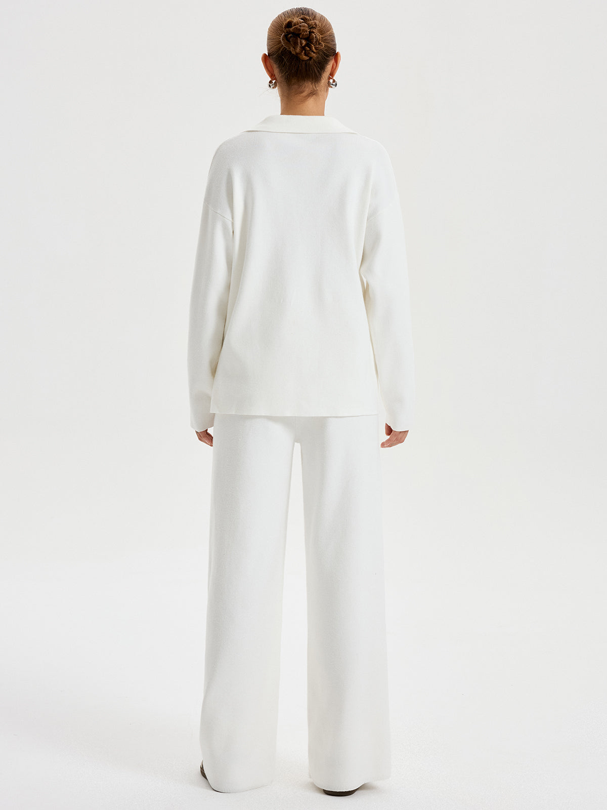 Oversized-Polo-Pullover- und -Hosen-Set