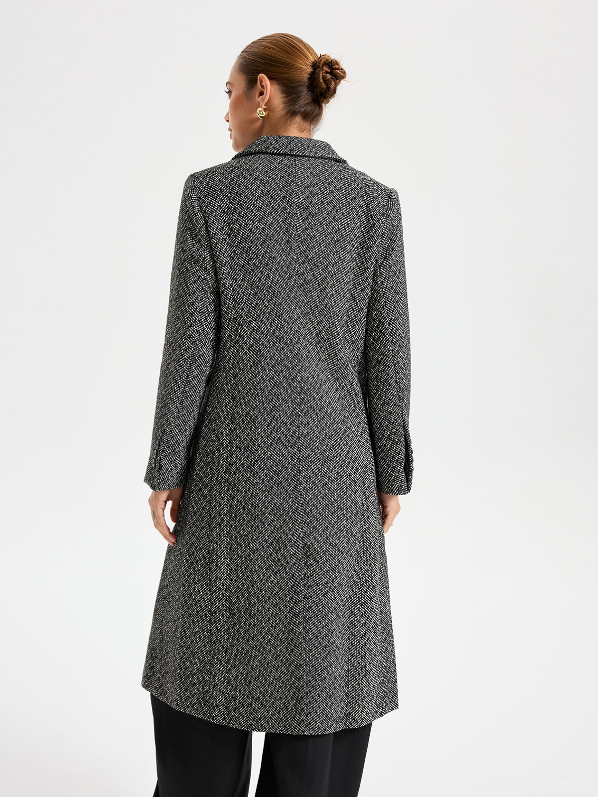 Wool Blend Double Breasted Coat