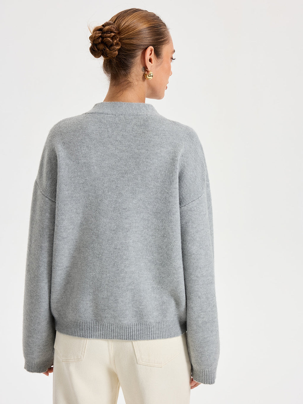 Gilet boutonné en métal à encolure en V avec poches