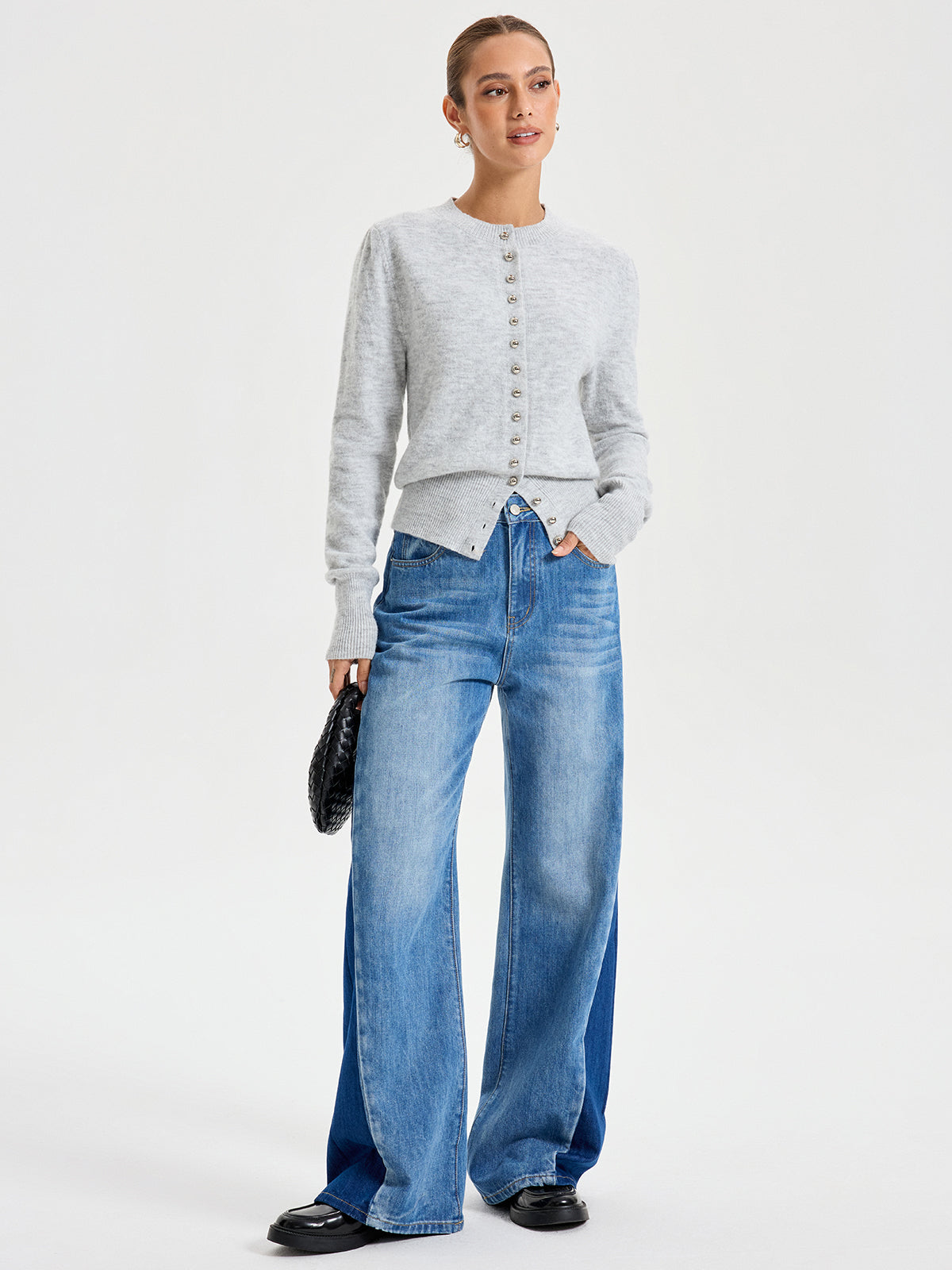 Buttoned Crew Neck Cardigan