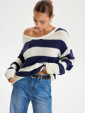 Oversize-Ringelpullover Langarmpullover