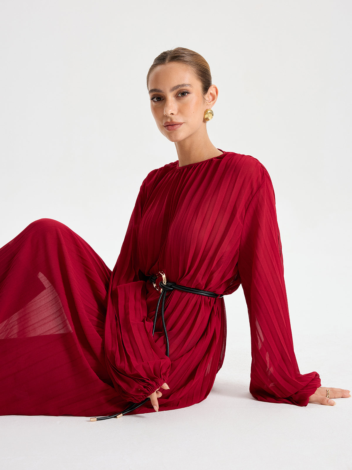 Robe longue plissée 