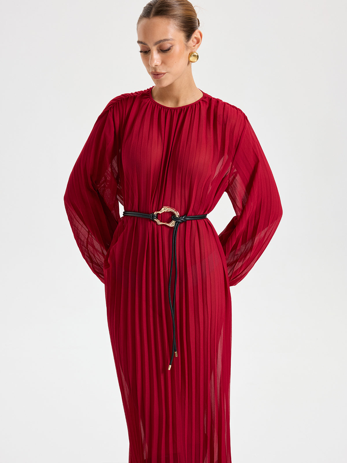 Robe longue plissée 