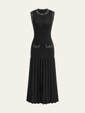 Perlenbesetztes Strick-Midikleid