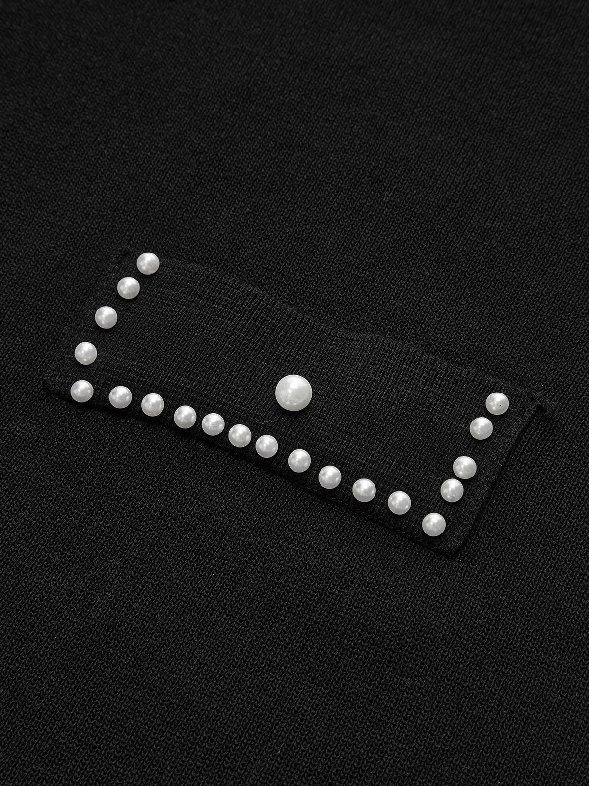 Pearl Trimmed Knit Midi Dress