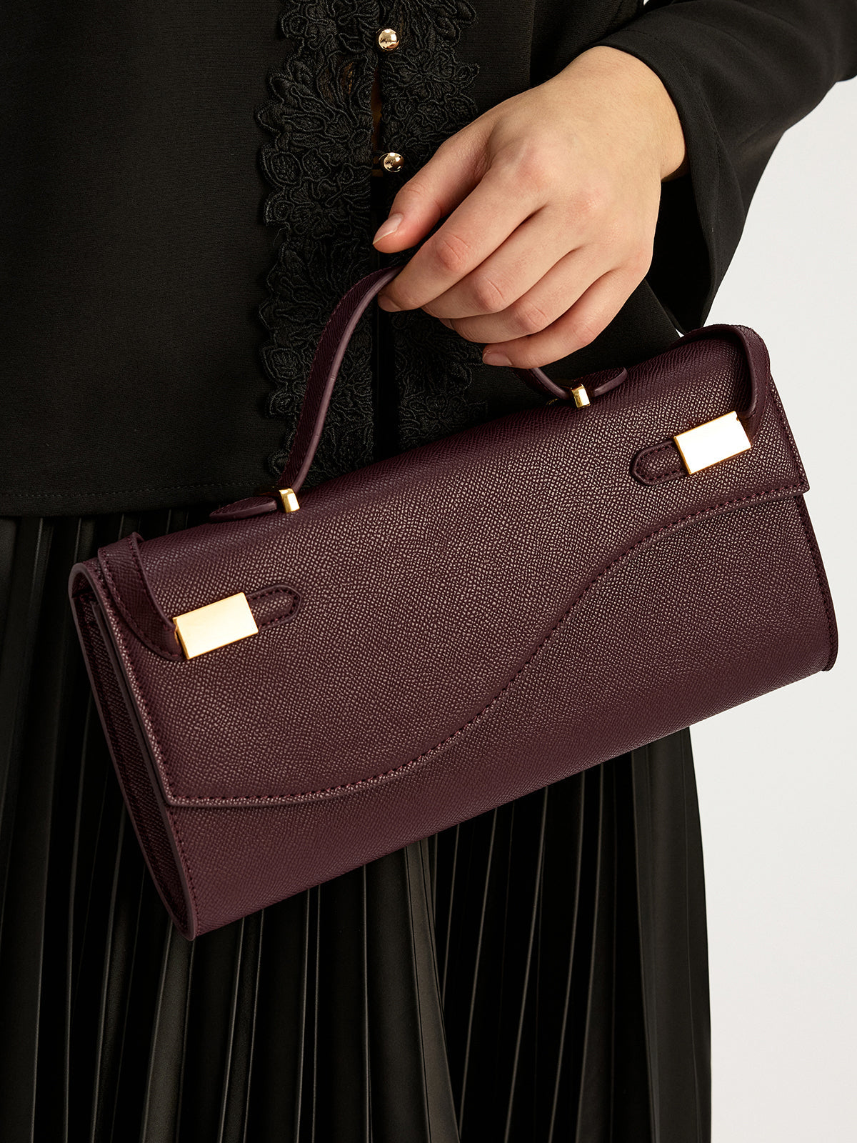 Handtasche mit Griffen aus PU-Leder
