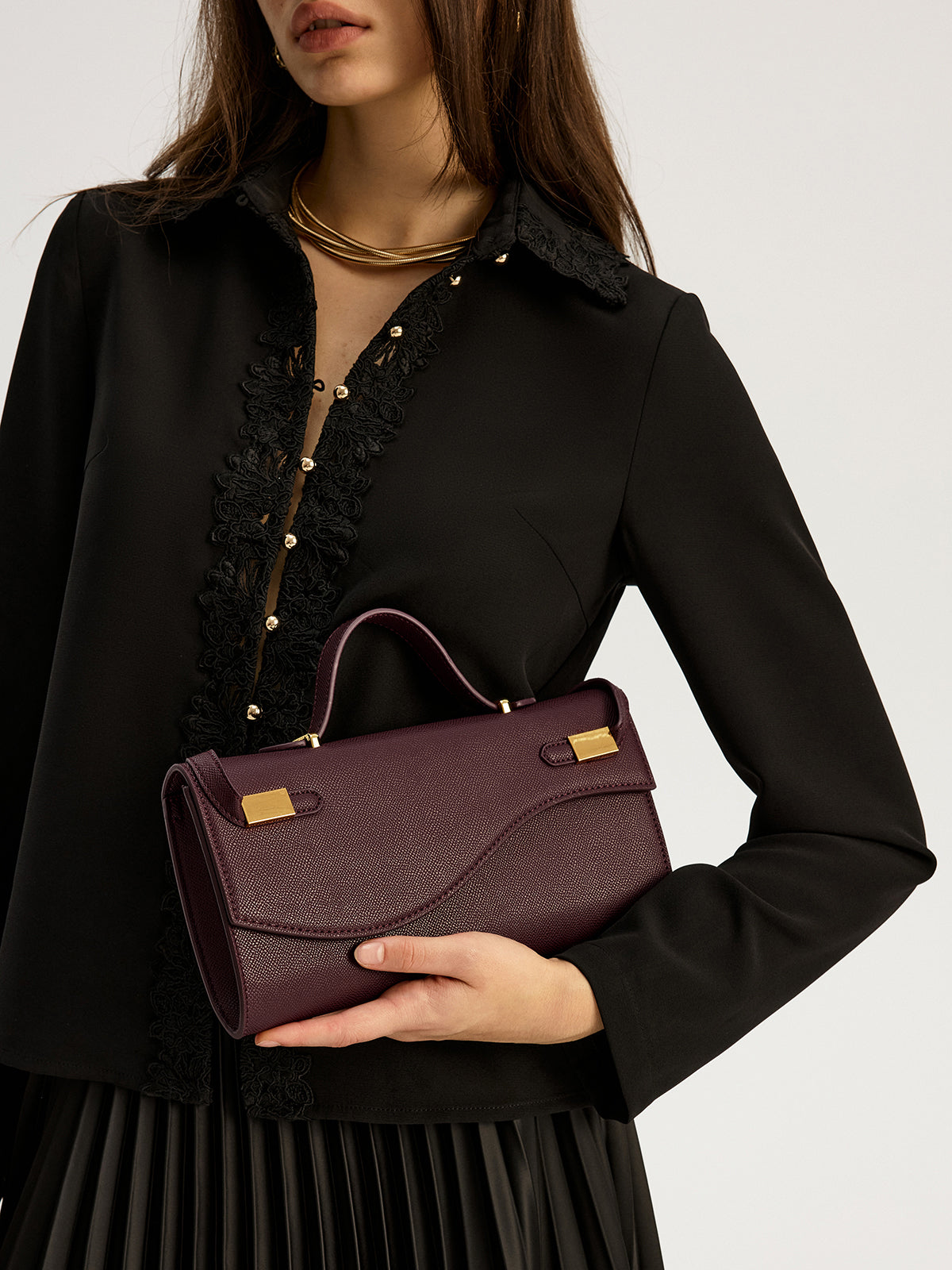Handtasche mit Griffen aus PU-Leder