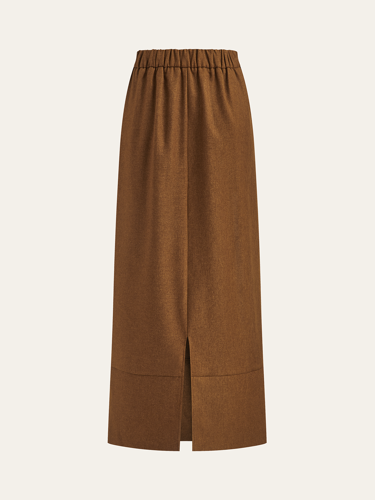 Elastic Waist Slit Maxi Skirt