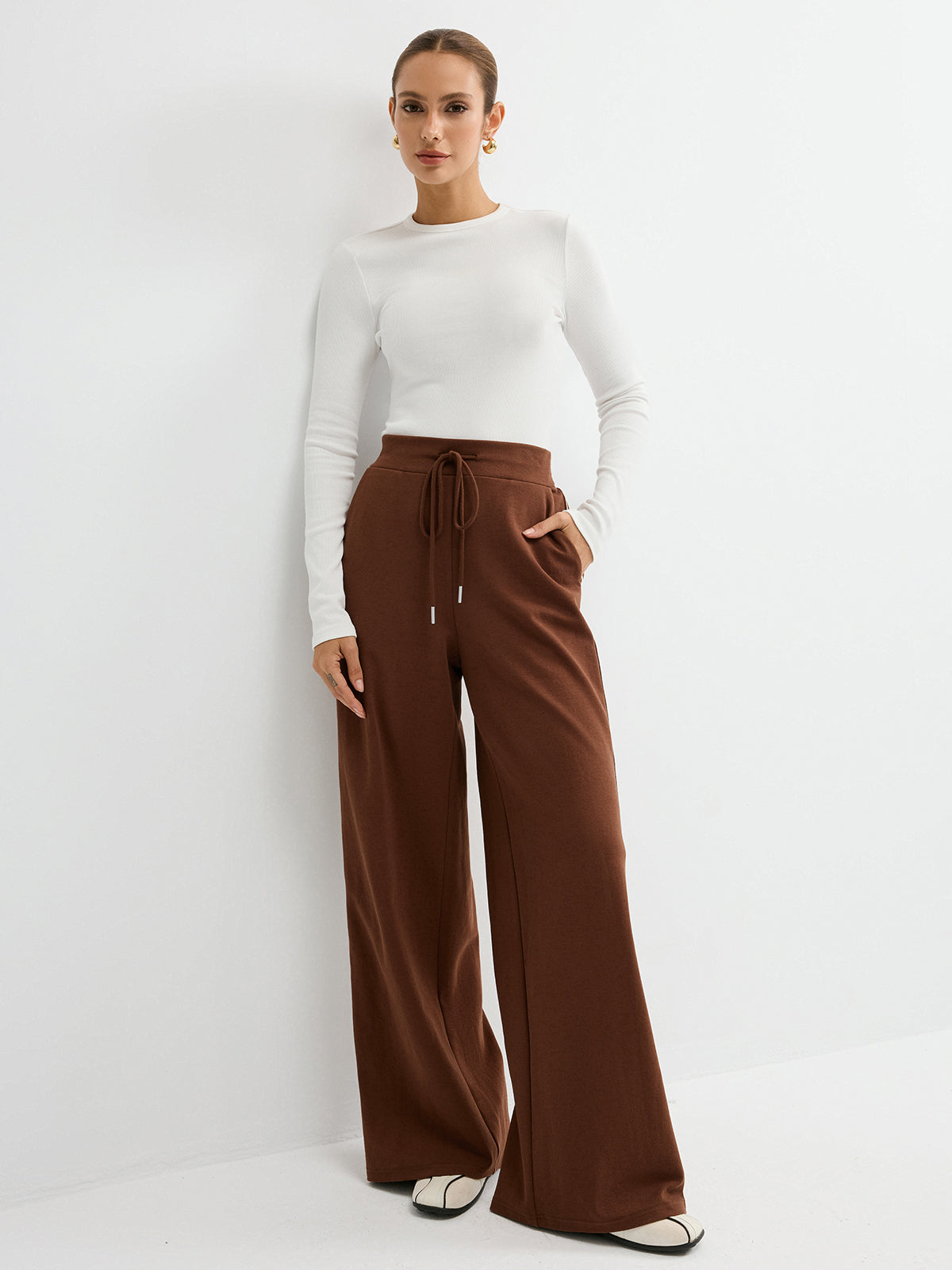 Sweatpants mit Seitenstreifen und Kordelzug, mittelhoher Bund