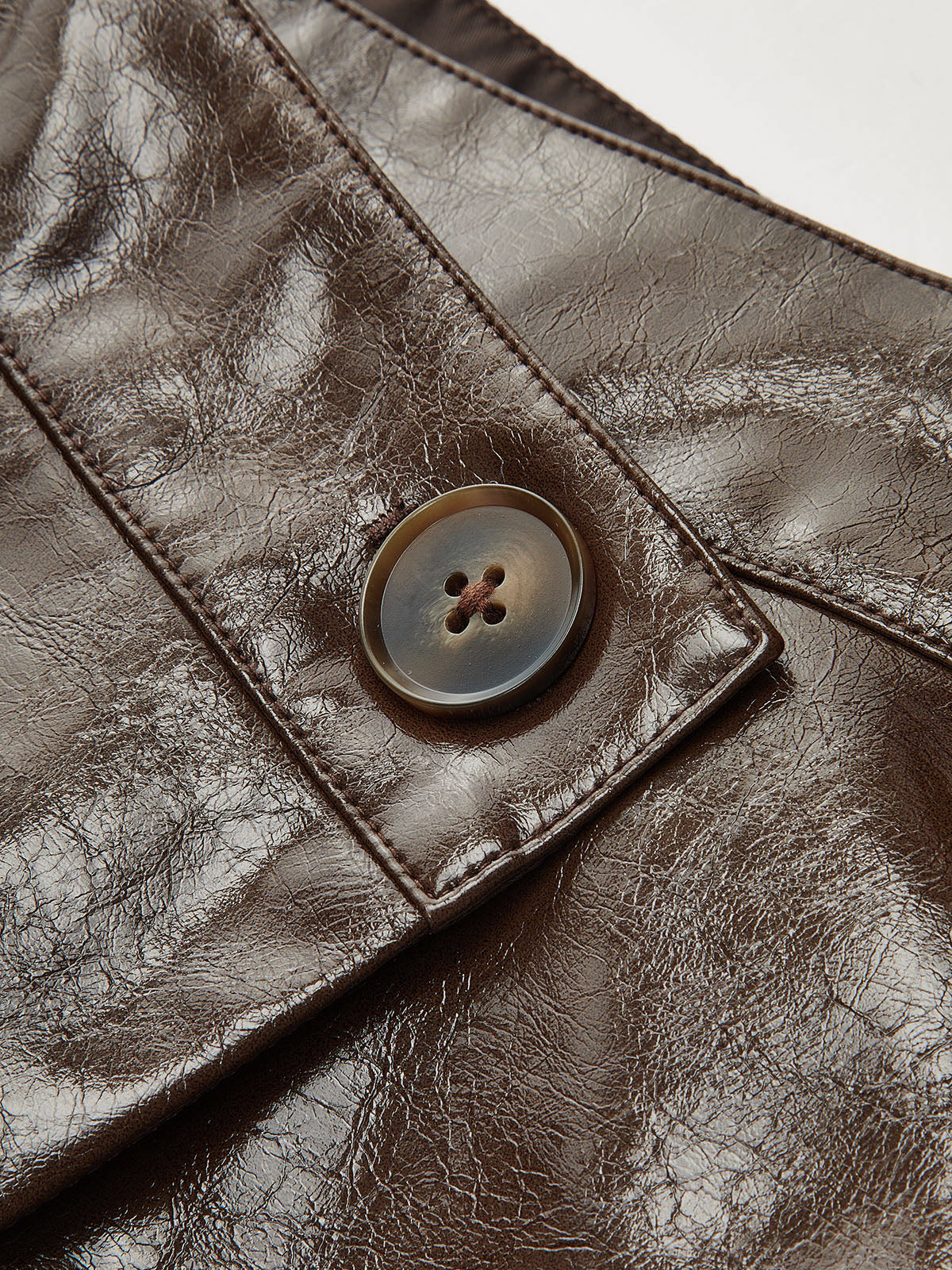 Vintage asymmetrischer Lagenrock aus Kunstleder 