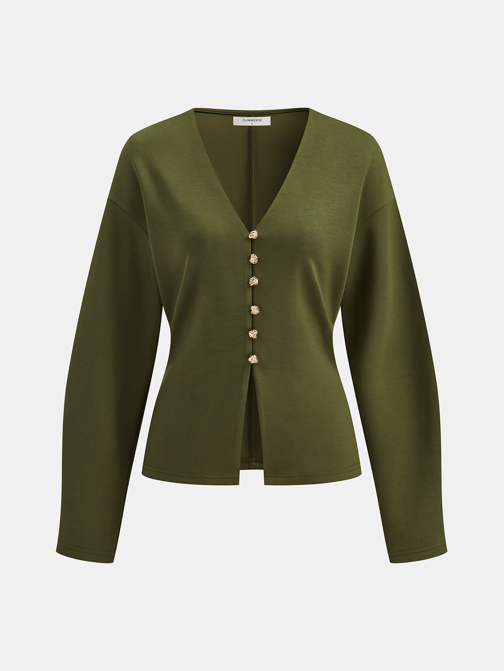 Cardigan long à col en V et taille ajustée