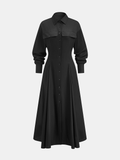 Robe-chemise plissée boutonnée sur le devant