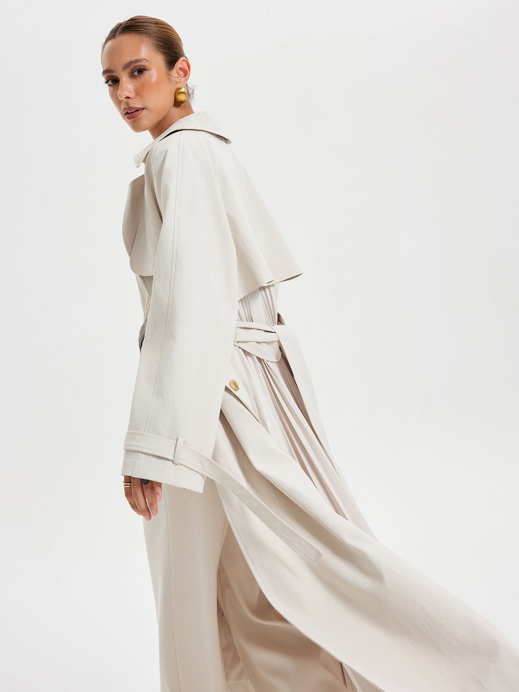 Trench-coat croisé ceinturé