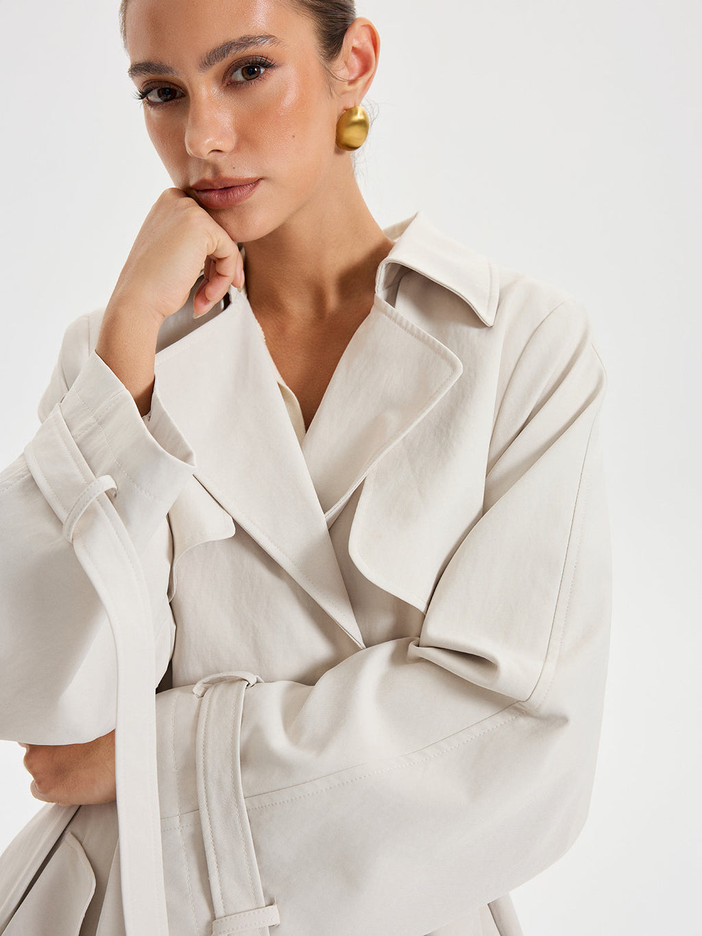Trench-coat croisé ceinturé