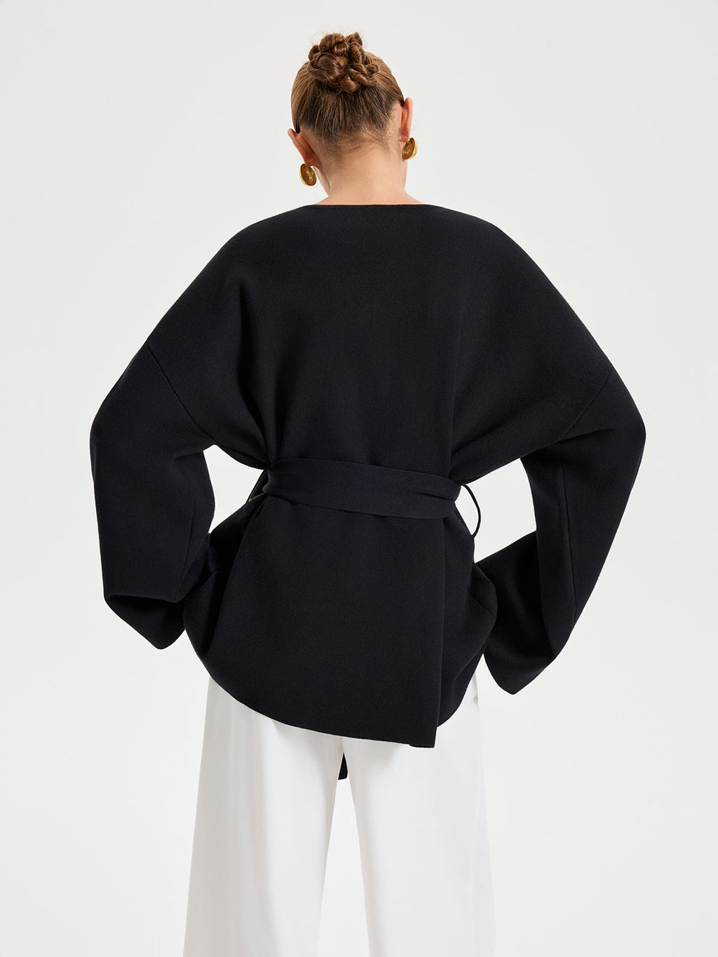 Belted V-neck Kimono Cardigan