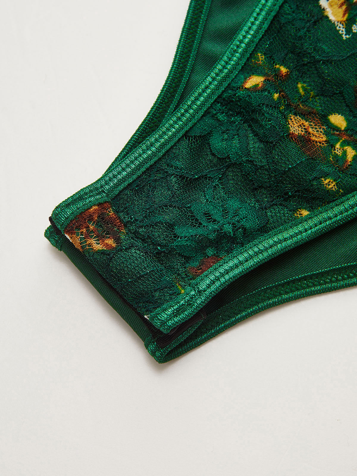 Floral Print Embroidery Bustier Corset Bodysuit