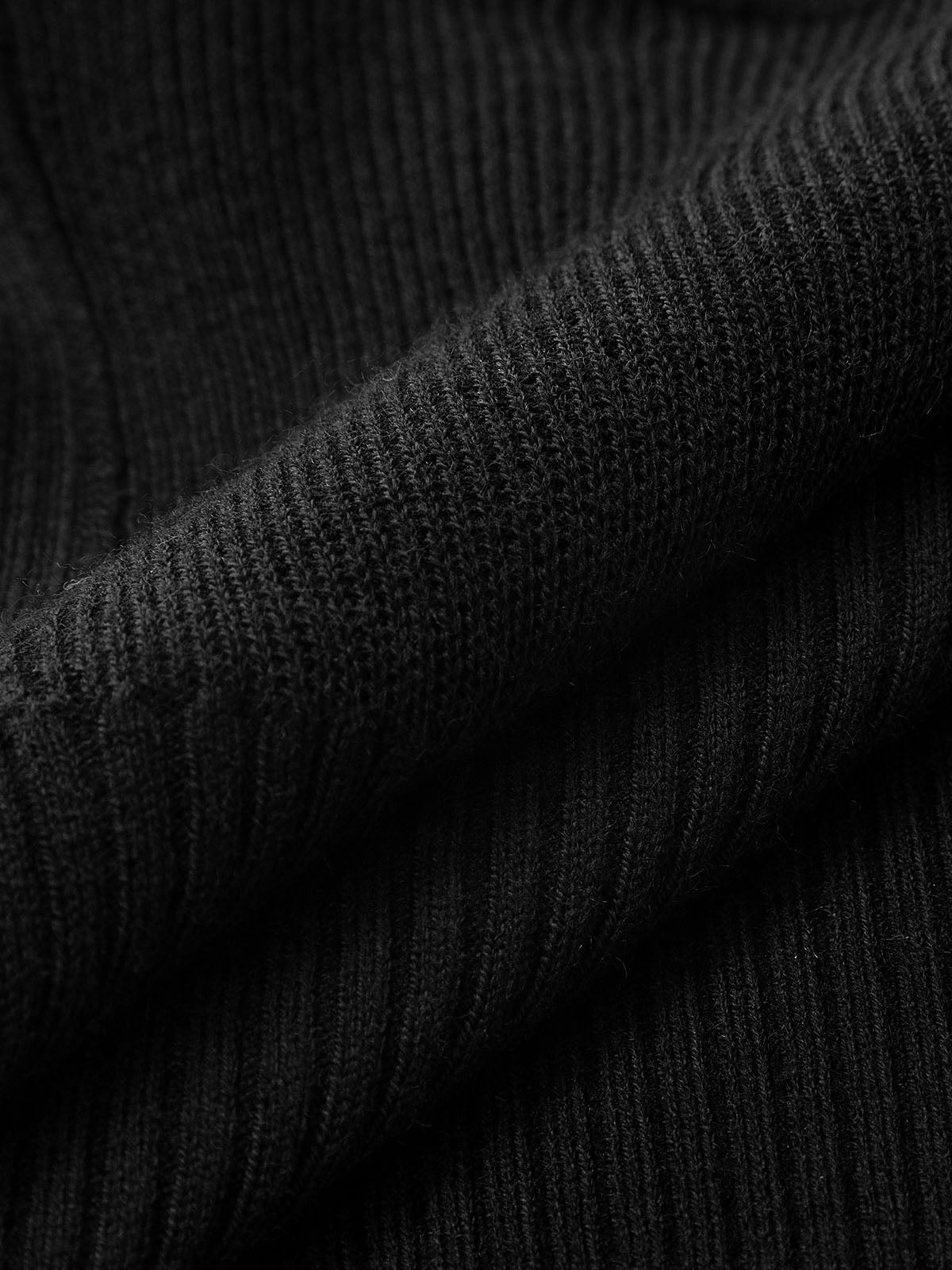Wool-Blend Mock Neck Ribbed Knit Top