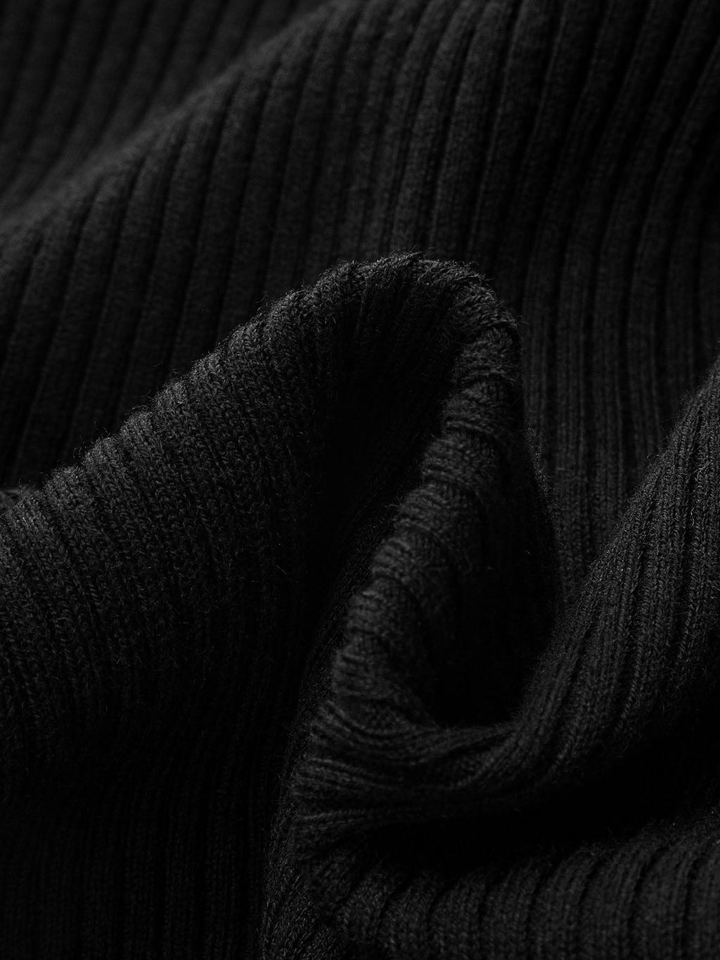Wool-Blend Mock Neck Ribbed Knit Top