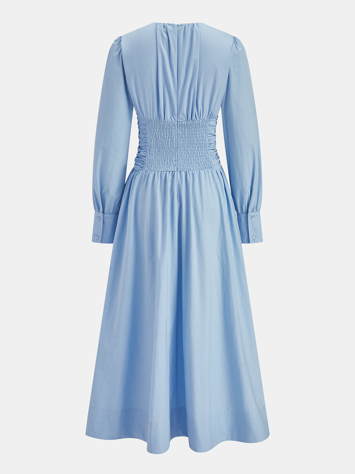 Knotted Gathered Long Sleeve Dress