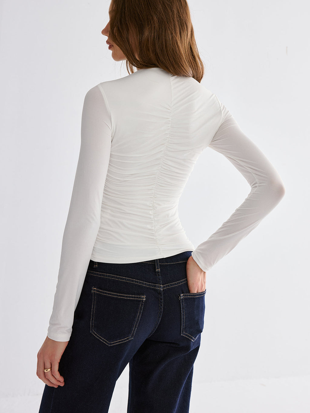 Gerafftes Langarm-Top