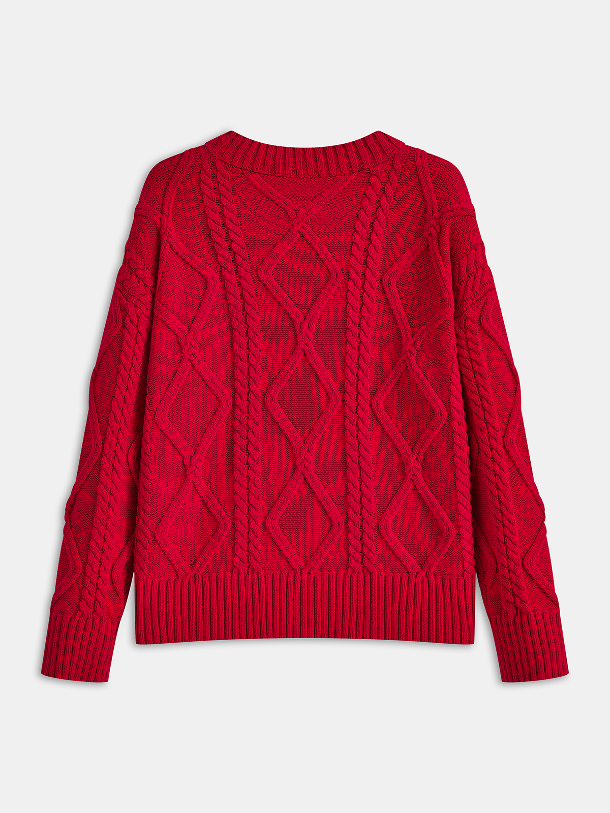 Cable-Knit Crew Neck Sweater