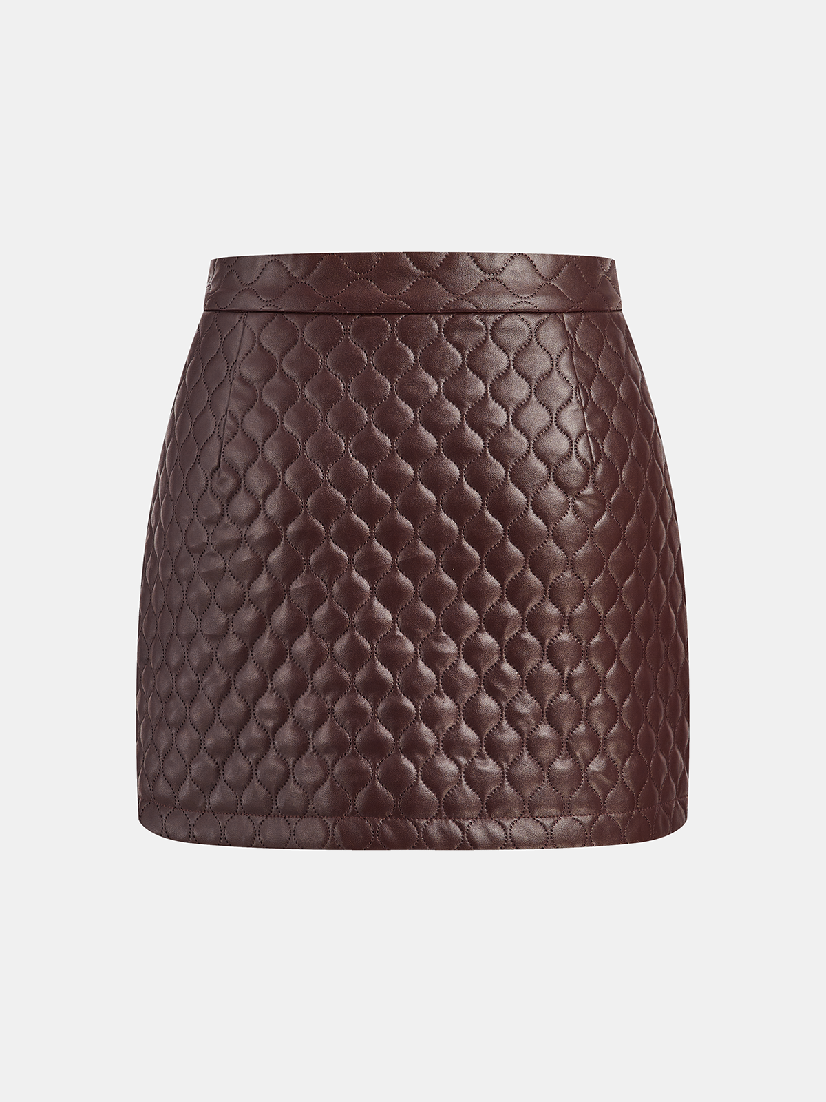 Faux Leather Quilted Mini Skirt
