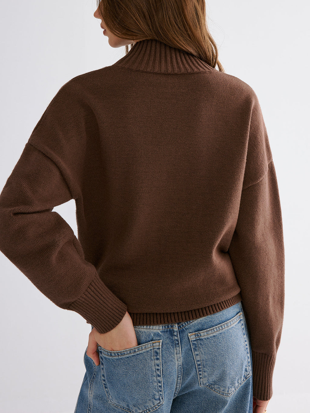 Oversized Pullover mit überschnittenen Schultern und Rundhalsausschnitt