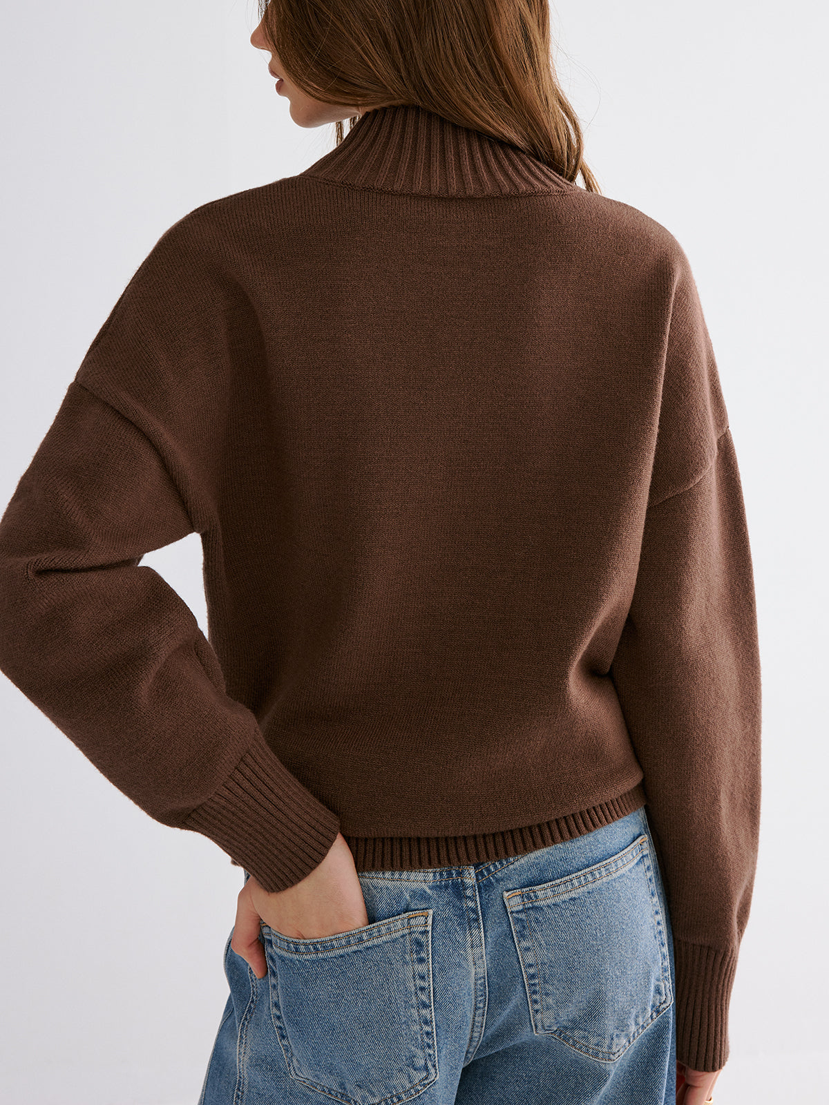 Oversized Pullover mit überschnittenen Schultern und Rundhalsausschnitt