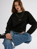 Sweat-shirt brodé chaîne dorée