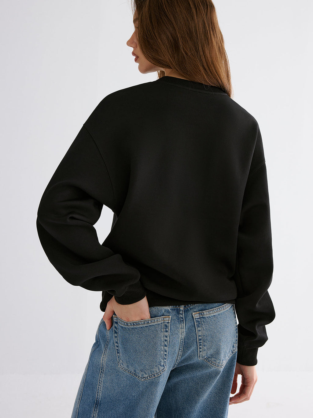 Sweat-shirt brodé chaîne dorée
