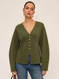 Cardigan long à col en V et taille ajustée