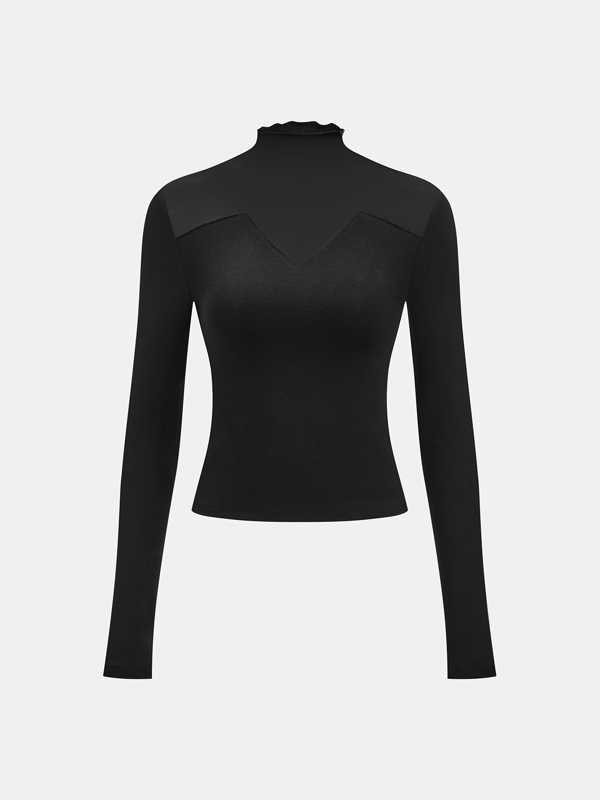 Haut à manches longues à empiècements transparents 