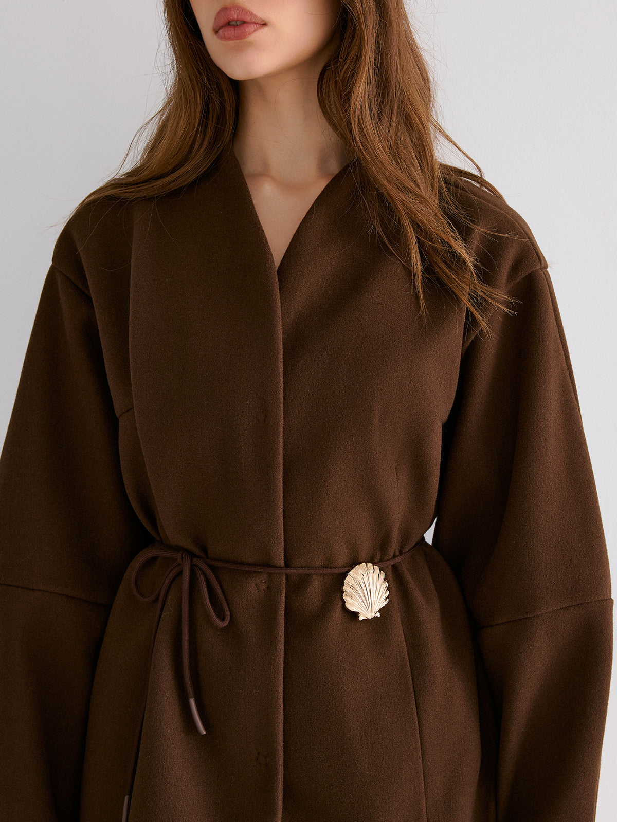 Shell Detail Tie-Waist Coat