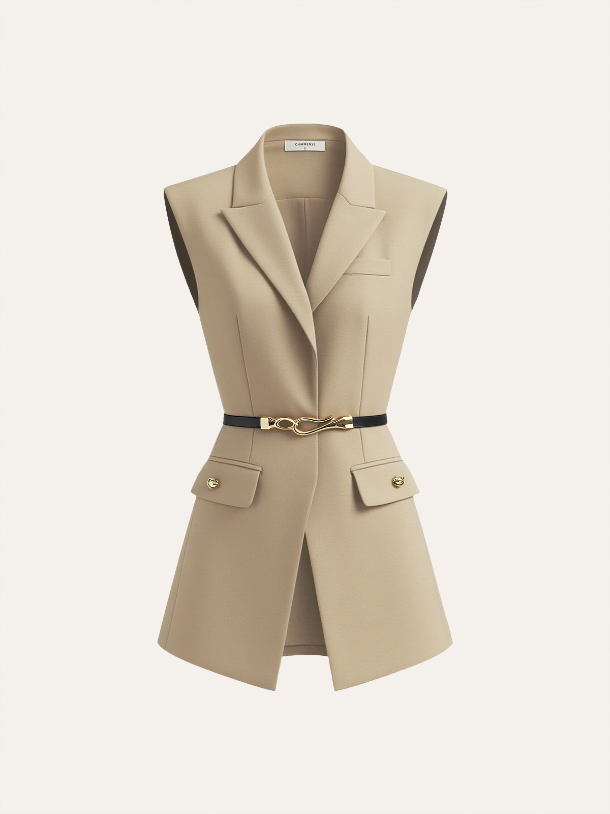 Weste mit Gürtel und kurzen Ärmeln 