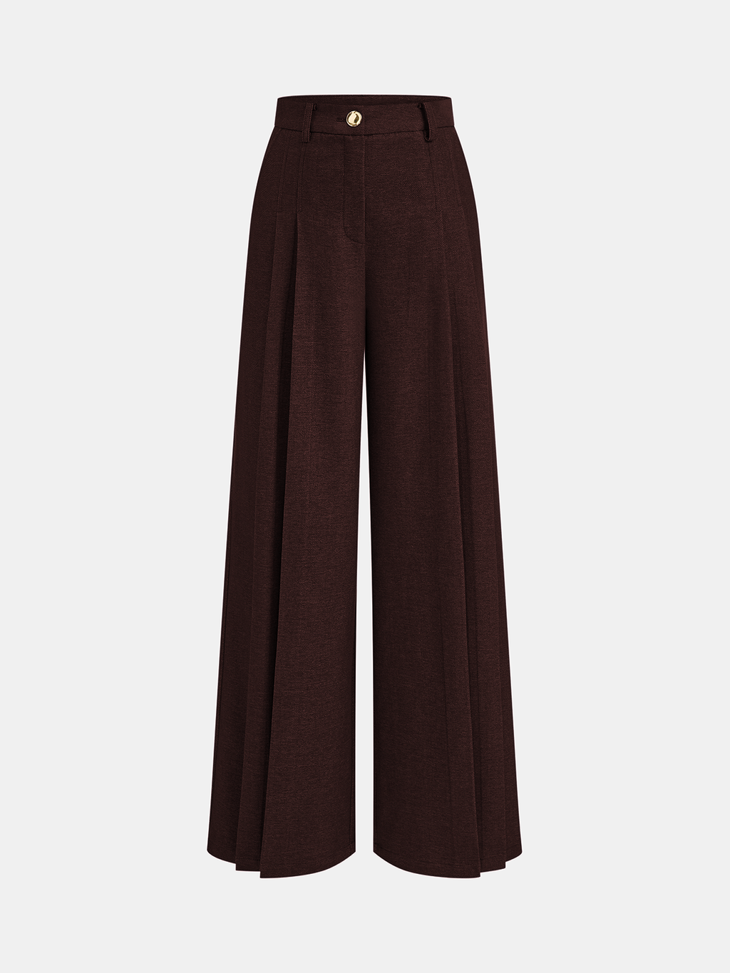 Mid-Waisted Pleated Wide-Leg Pants
