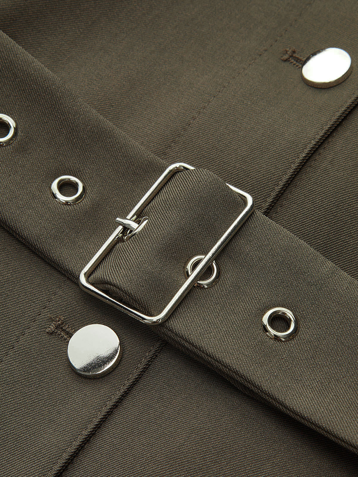 Stand-Collar Belted Trench Coat