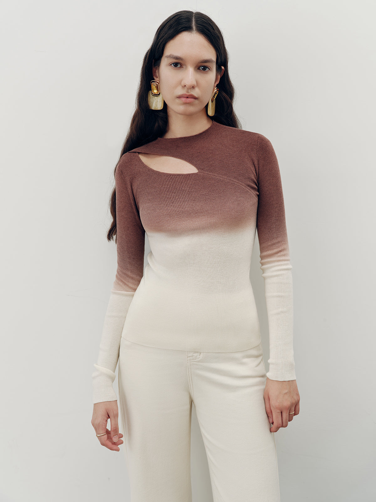Ombre Cut-Out Knit Top