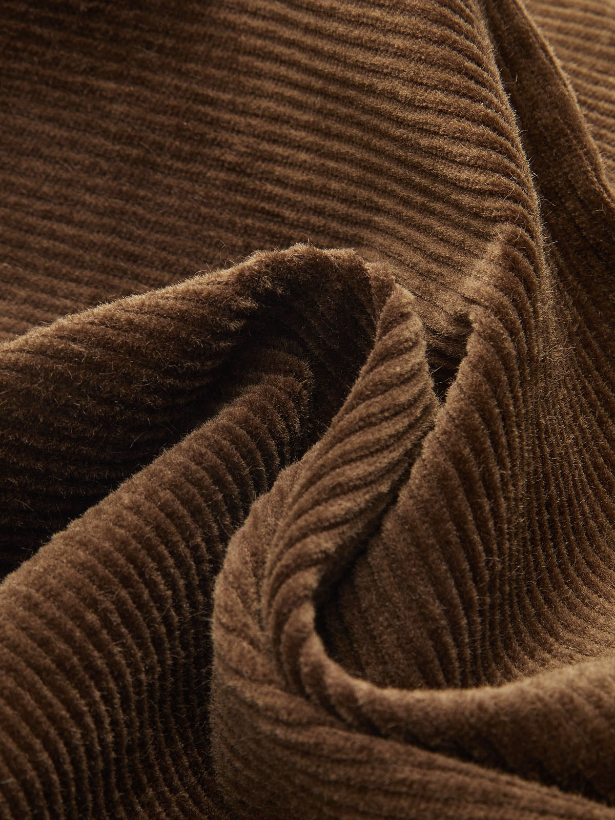 Mid-Waist Corduroy Wide-Leg Pants