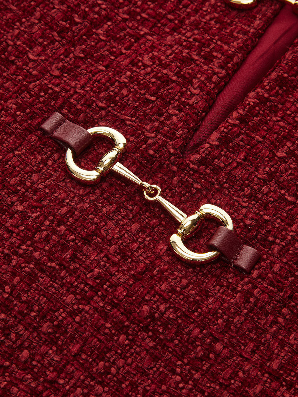 Tweed-Minikleid mit Metallschnalle