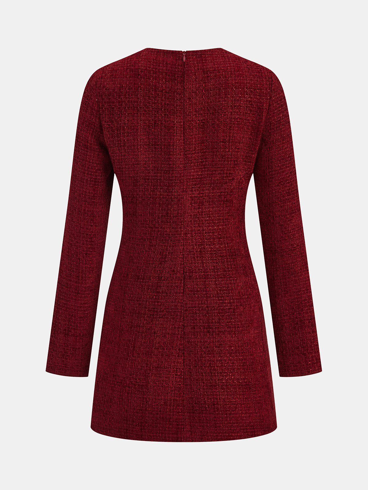 Robe courte en tweed à boucle métallique 