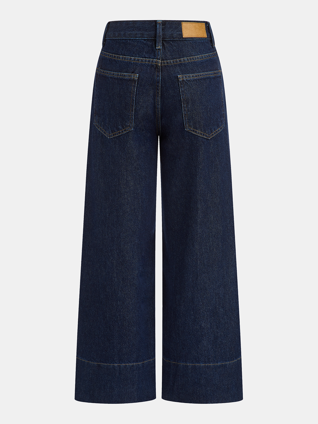 Jeans mit weitem Bein und mittelhohem Bund