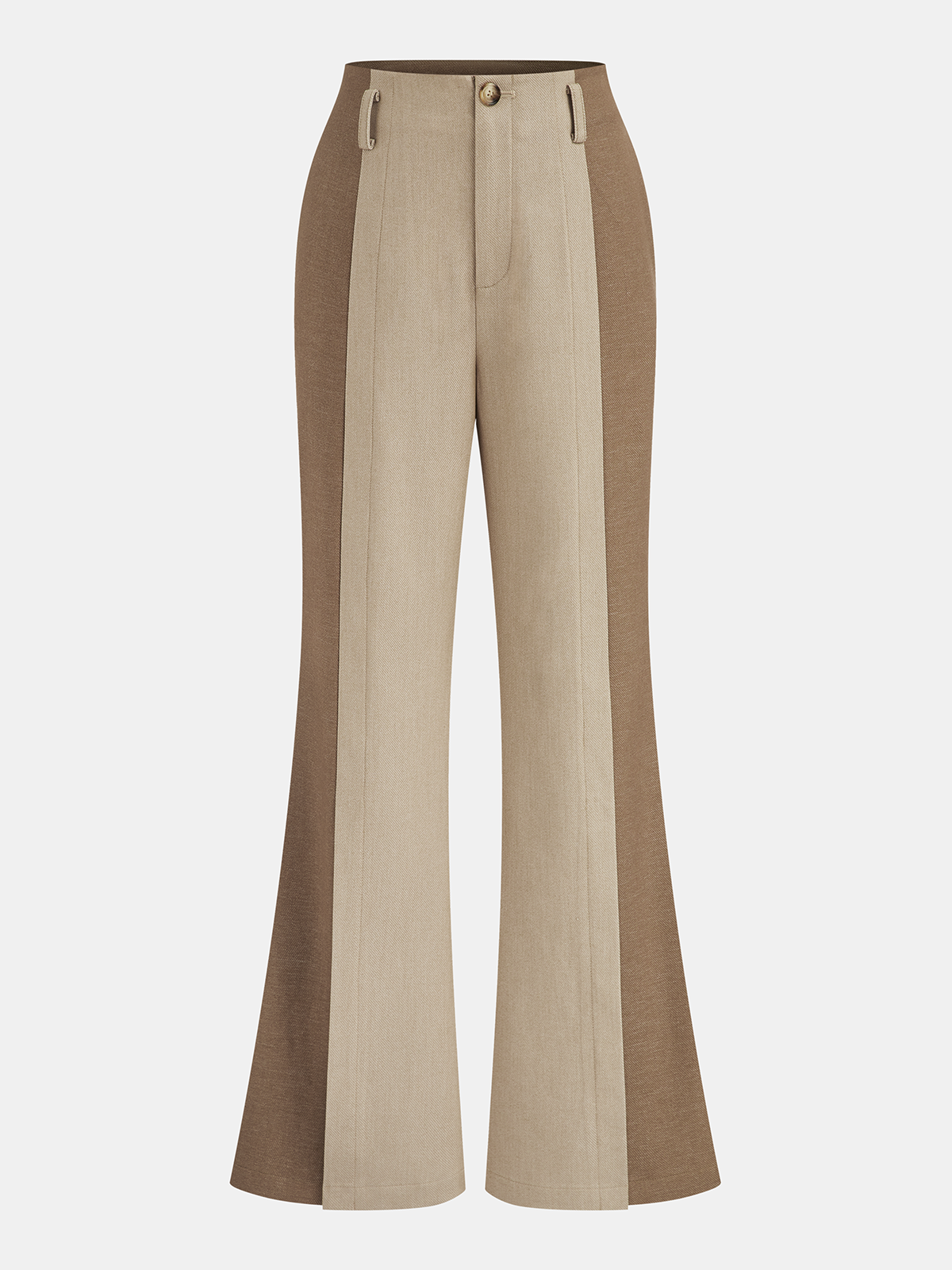 Two-Tone Paneled Flared Pants