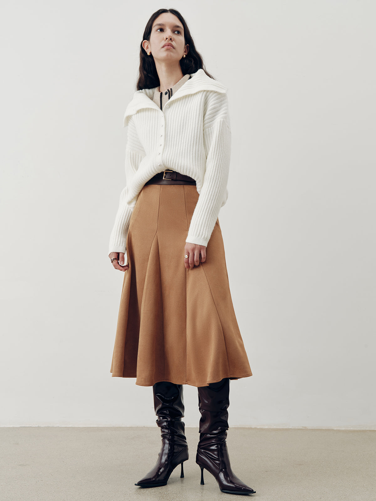 Maxirock in A-Linien-Optik aus Wildlederimitat 