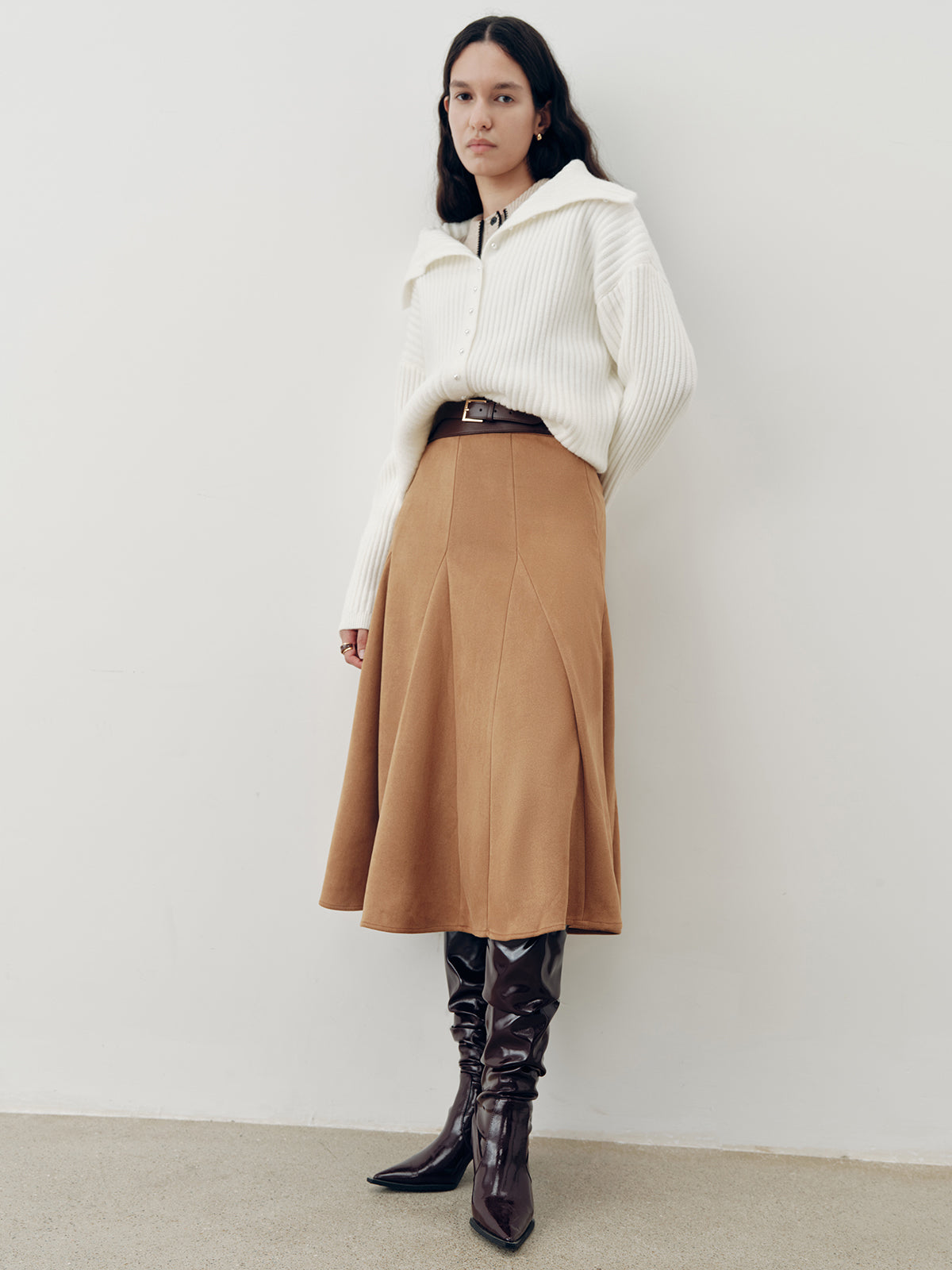 Maxirock in A-Linien-Optik aus Wildlederimitat 