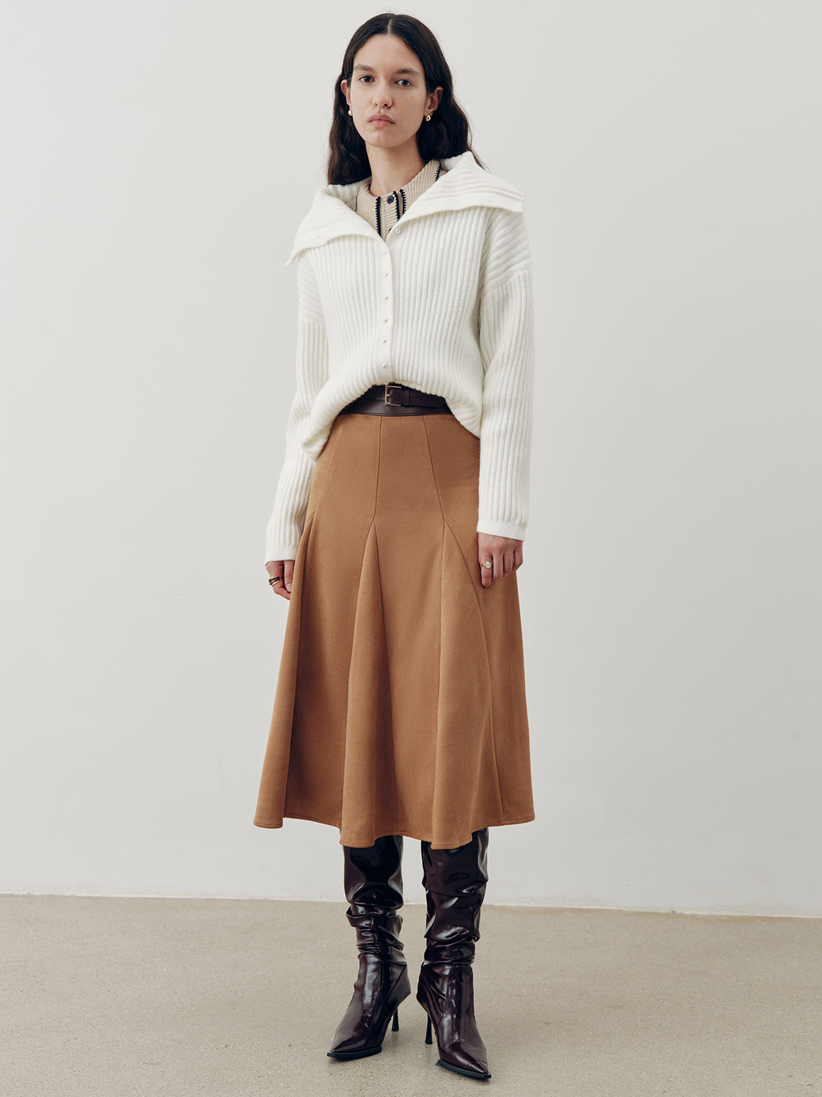 Maxirock in A-Linien-Optik aus Wildlederimitat 