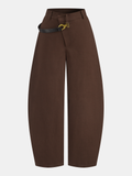 Pantalon asymétrique à ceinture et jambes incurvées