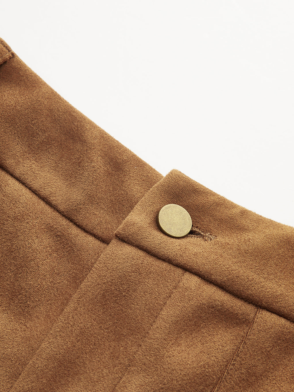 Hosen mit geflochtenem Detail und mittelhohem Bund in Wildlederoptik