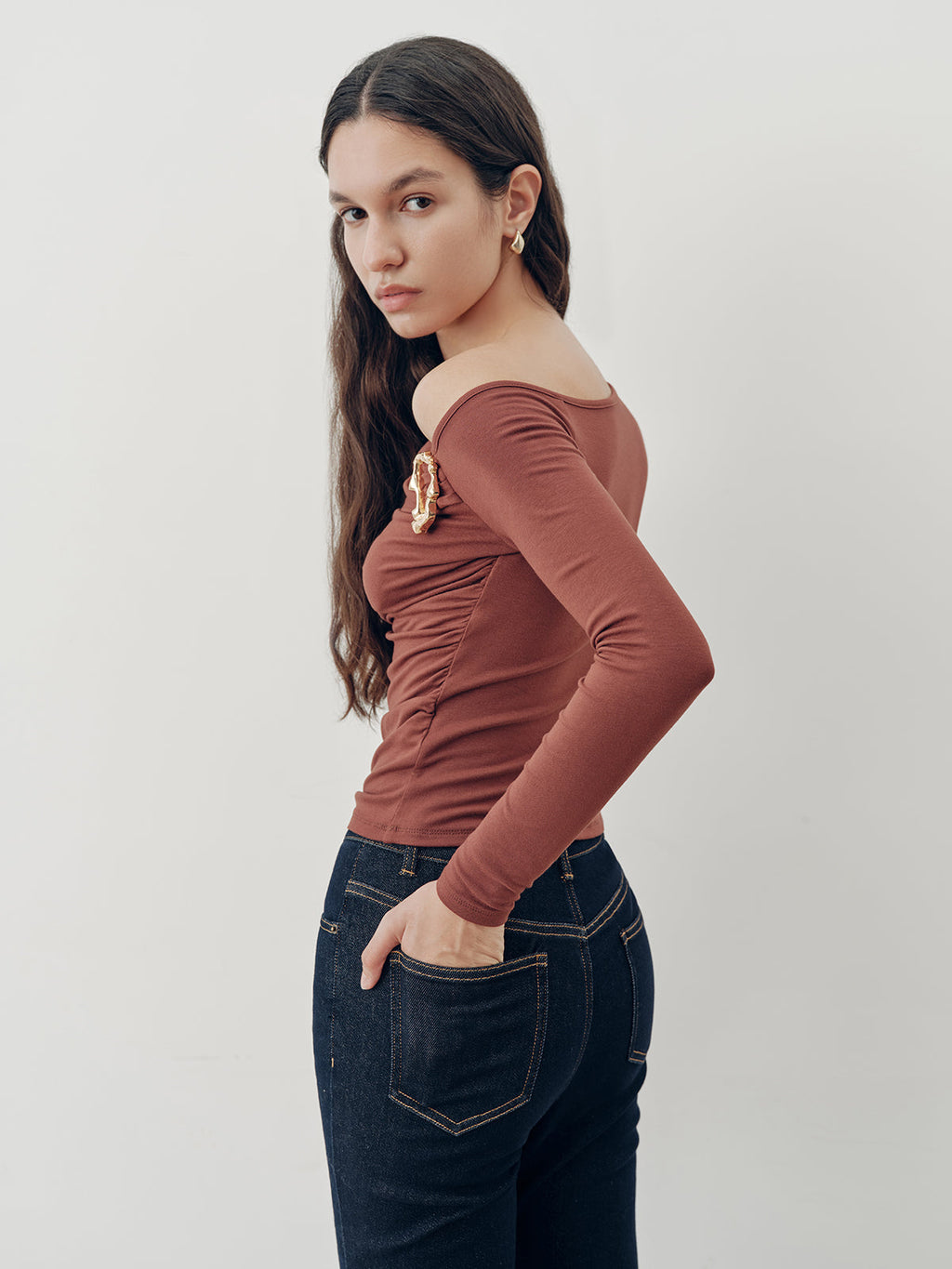 Schlagjeans mit mittlerer Leibhöhe aus Denim
