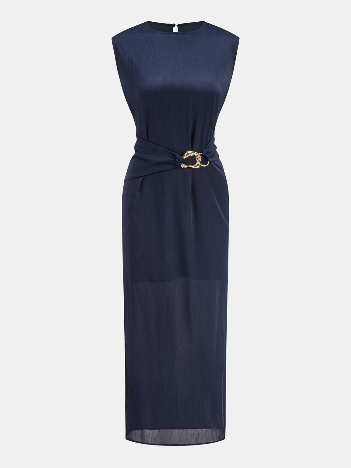 Ärmelloses Midi-Kleid mit Gürtel