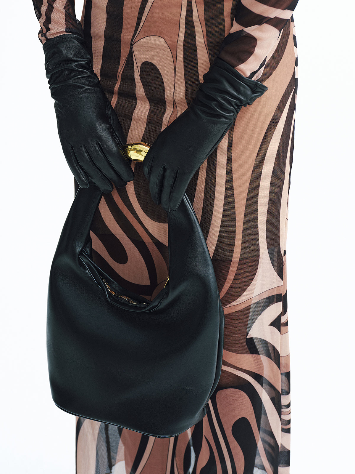 Hobo-Tasche aus PU mit Metallgriff 